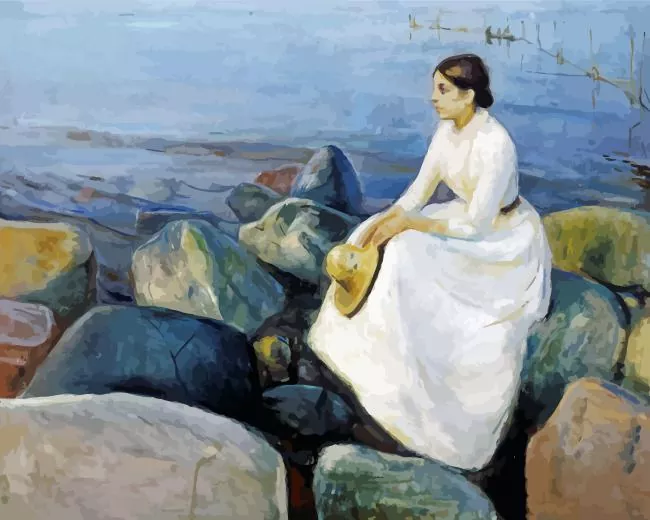 inger on the beach by edvard munch Diamond By Numbers Inger On The Beach By Edvard Munch Diamond Painting