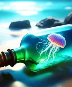 Jellyfish In Bottle By Sea Diamond Painting