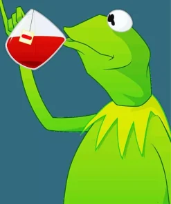 Kermit Drinking Tea Diamond Painting