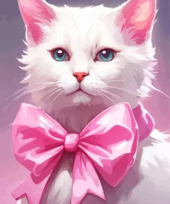 Kitten With Pink Bow Diamond Painting
