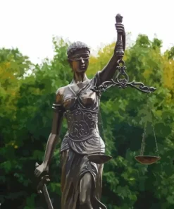Lady Justice With Sword Statue Diamond Painting