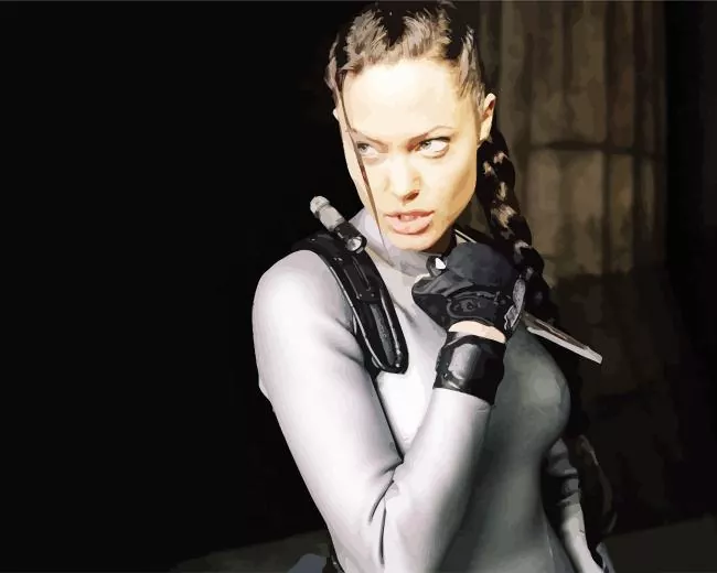 lara croft angelina jolie Diamond With Numbers Lara Croft Angelina Jolie Diamond Painting