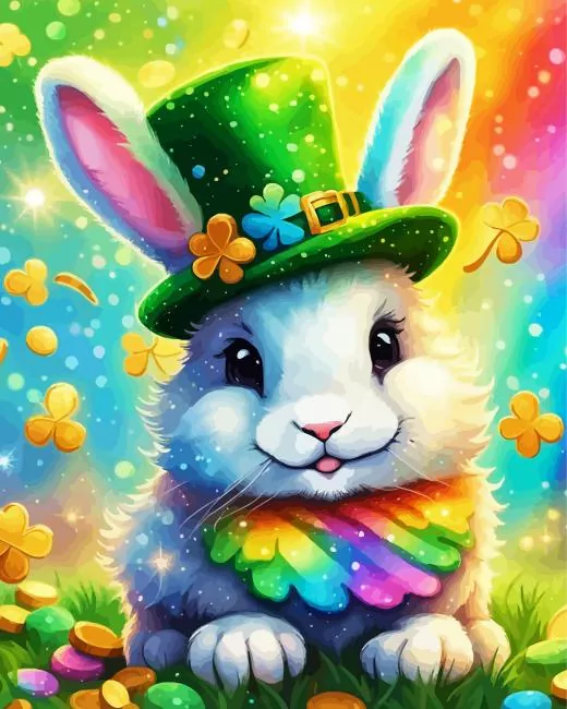 leprechaun rabbit Diamond Paintings Leprechaun Rabbit Diamond Painting
