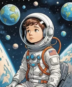 Little Astronaut Diamond Painting