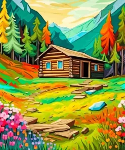 Log Cabin Art Diamond Painting