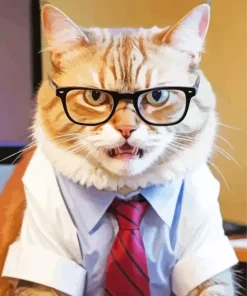 Nerd Cat Diamond Painting