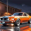 Orange Mustang Diamond Painting