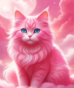 Pink Cat Diamond Painting