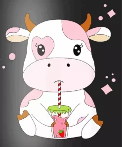 Pink Cow Diamond Painting
