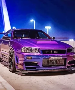 Purple Nissan GTR Diamond Painting
