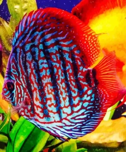 Red Discus Diamond Painting