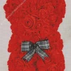 Red Flower Bear Diamond Painting
