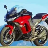 Red Kawasaki Motorcycle Diamond Painting