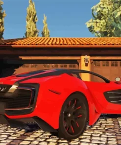 Red Laraki Car Diamond Painting