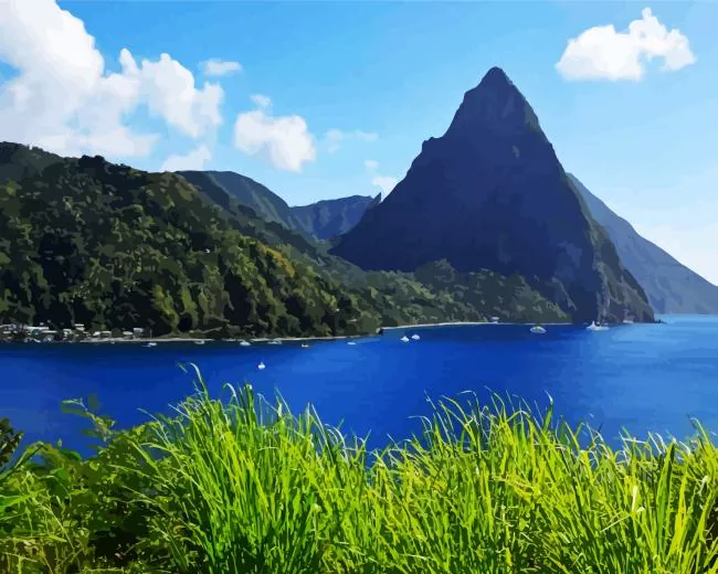 saint lucia in the caribbean Diamond By Numbers Saint Lucia In The Caribbean Diamond Painting