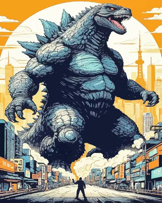 shin godzilla Diamond With Numbers Shin Godzilla Diamond Painting