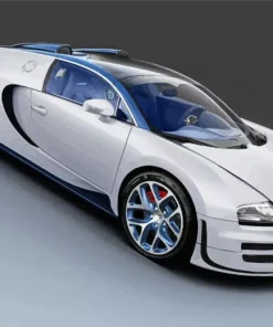 Silver Bugatti Veyron Diamond Painting