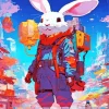 Travel With Rabbit Diamond Painting