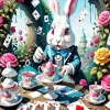 White Bunny Alice In Wonderland Diamond Painting