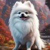 White Pomeranian Dog Art Diamond Painting