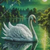 White Swan Bird Art Diamond Painting