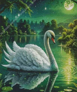 White Swan Bird Art Diamond Painting