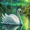 White Swan Bird Art Diamond Painting