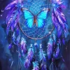 Blue Butterfly Dream Catcher Diamond Painting