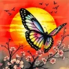 Butterfly At Sunset Diamond Painting