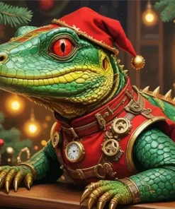 Christmas Caiman Diamond Painting