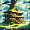 Fantasy Cabin In The Forest Diamond Painting