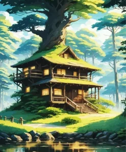 Fantasy Cabin In The Forest Diamond Painting