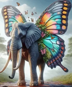 Fantasy Butterfly Elephant Diamond Painting