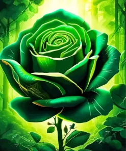 Green Cabbage Rose Diamond Painting