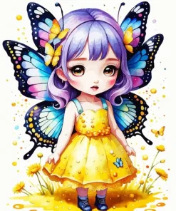 Little Butterfly Girl Diamond Painting