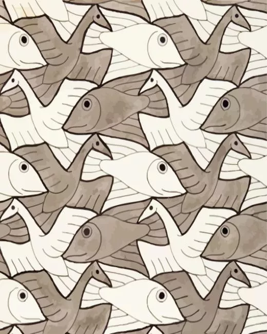 Maurits Cornelis Escher birds Diamond By Numbers Maurits Cornelis Escher Birds Diamond Painting