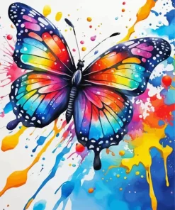 Splatter Colorful Butterfly Diamond Painting