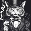 Aesthetic Gentleman Cat Diamond Painting
