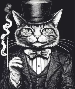 Aesthetic Gentleman Cat Diamond Painting