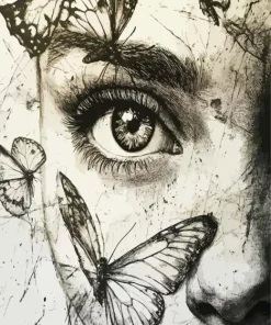 Butterfly Drawing On Face Art Diamond Painting
