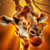 Butterfly Giraffe Diamond Painting
