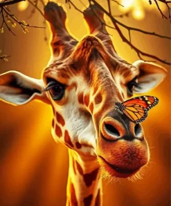 Butterfly Giraffe Diamond Painting