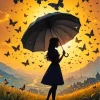 Butterfly Girl Silhouette Diamond Painting