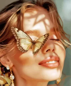 Butterfly On Cheek Diamond Painting