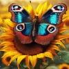 Butterfly On Sunflower Diamond Painting