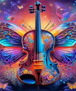 Butterfly Violin Diamond Painting