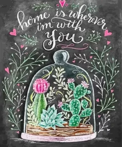 Cactus Chalk Art Diamond Painting