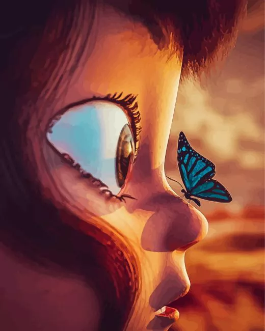 cartoon butterfly girl Diamond By Numbers Cartoon Butterfly Girl Diamond Painting