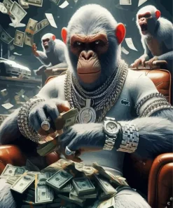 Gangster Monkey Art Diamond Painting