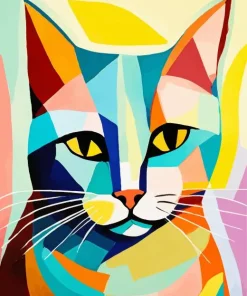 Geometric Cat Art Diamond Painting